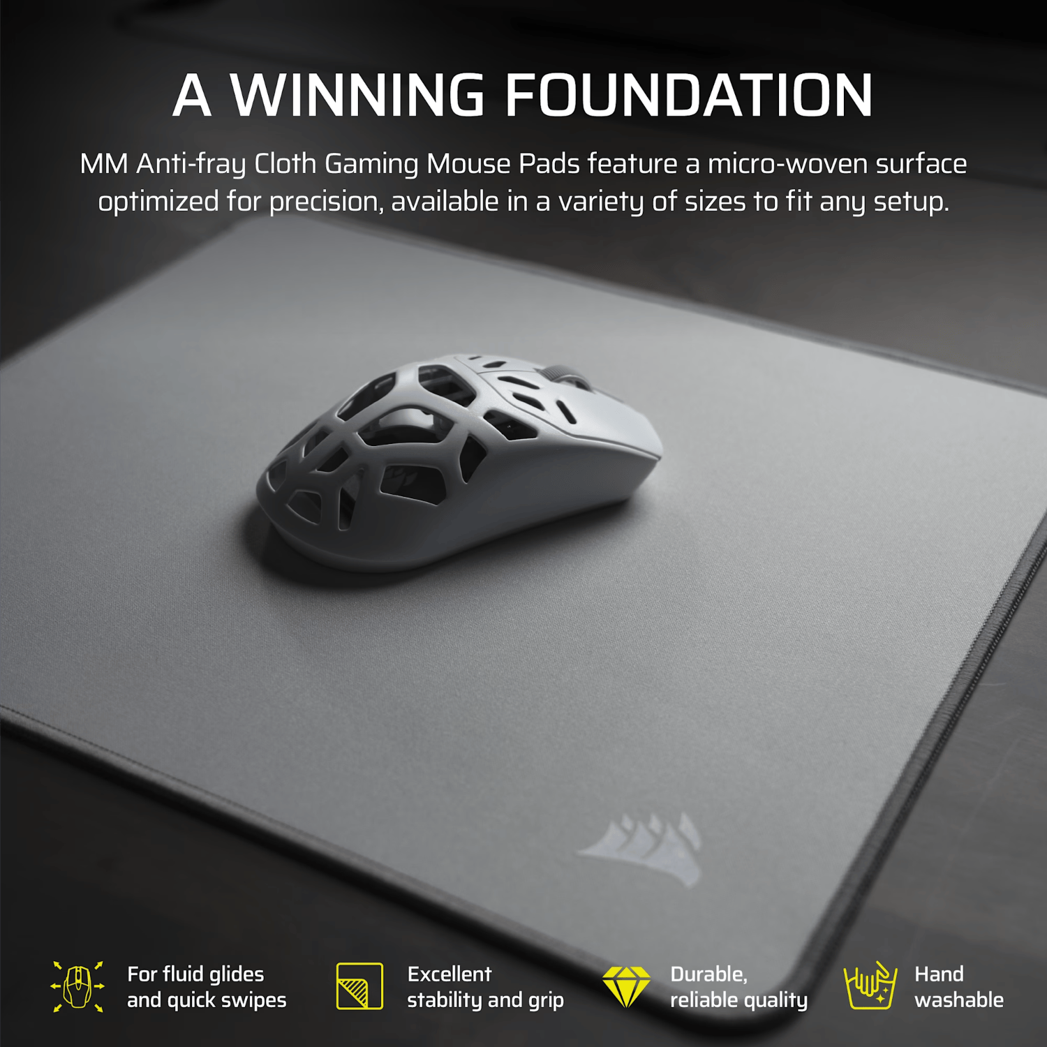 Corsair MM Anti-fray Cloth Medium Gaming Mouse Pad – Gray 6