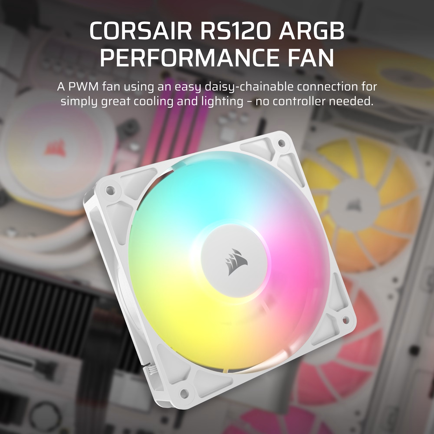 Corsair RS120 ARGB 120mm PWM Fan - White 5