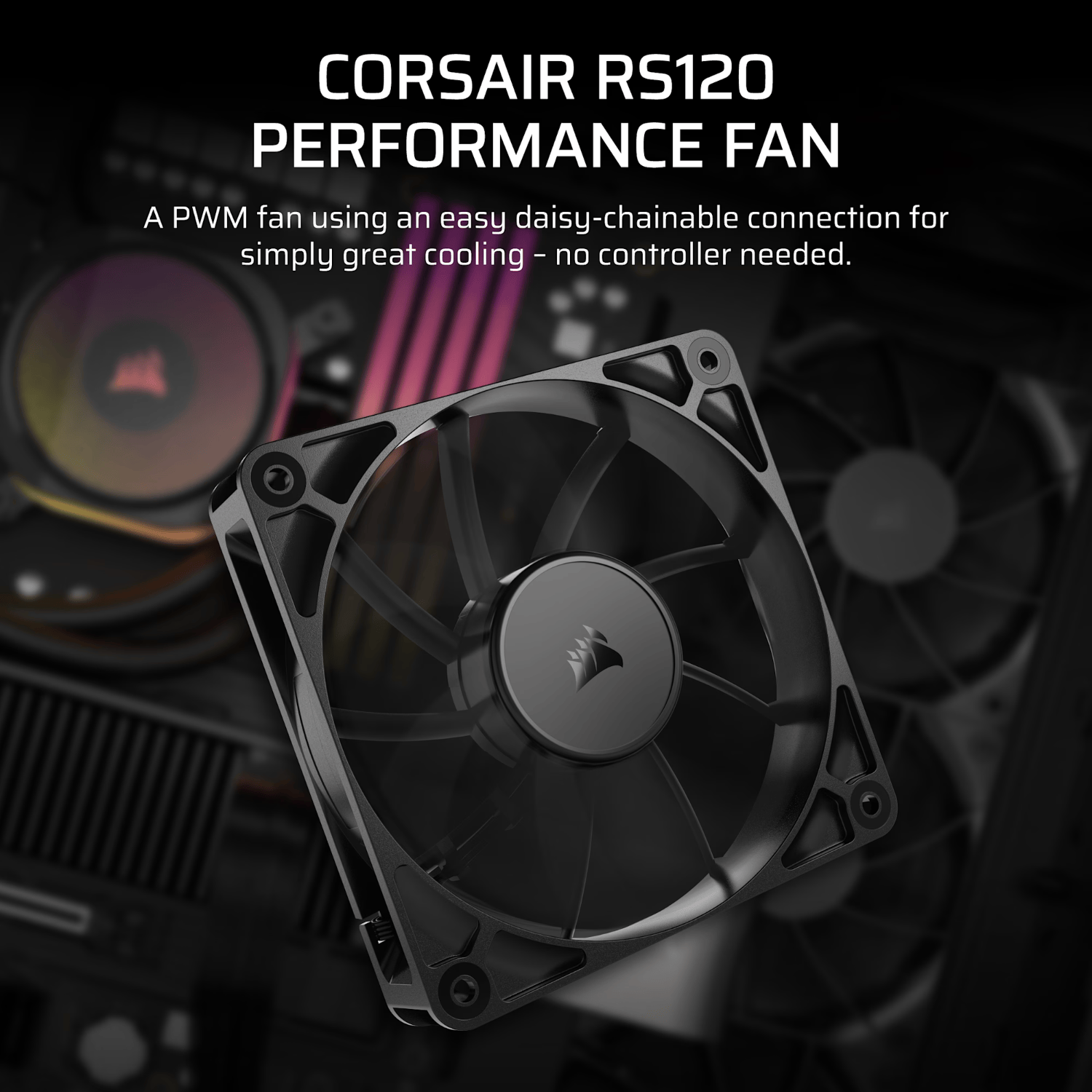 Corsair RS120 120mm PWM Fan - Black 6