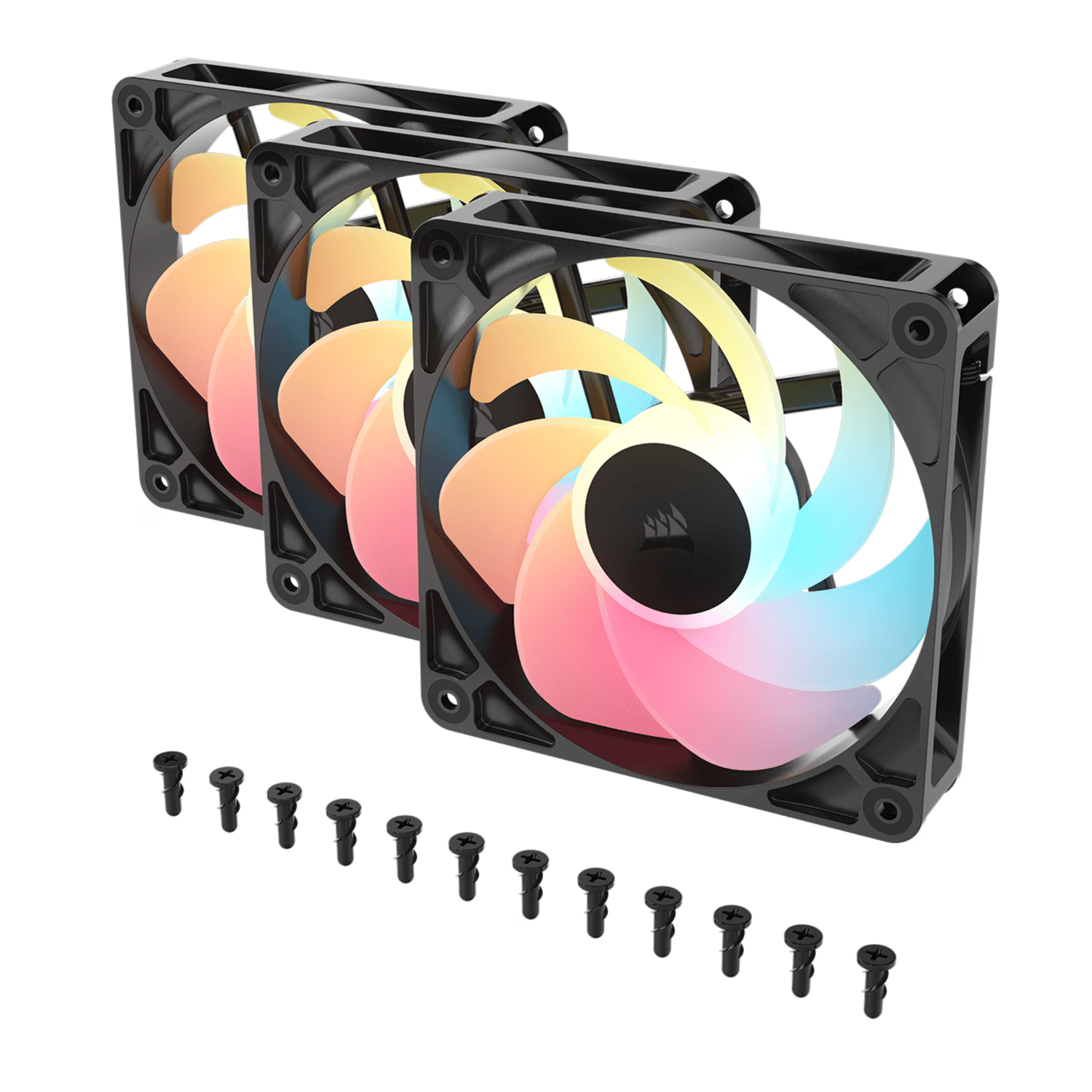 Corsair RS120-R ARGB 120mm PWM Reverse Fans Triple Pack - Black 2