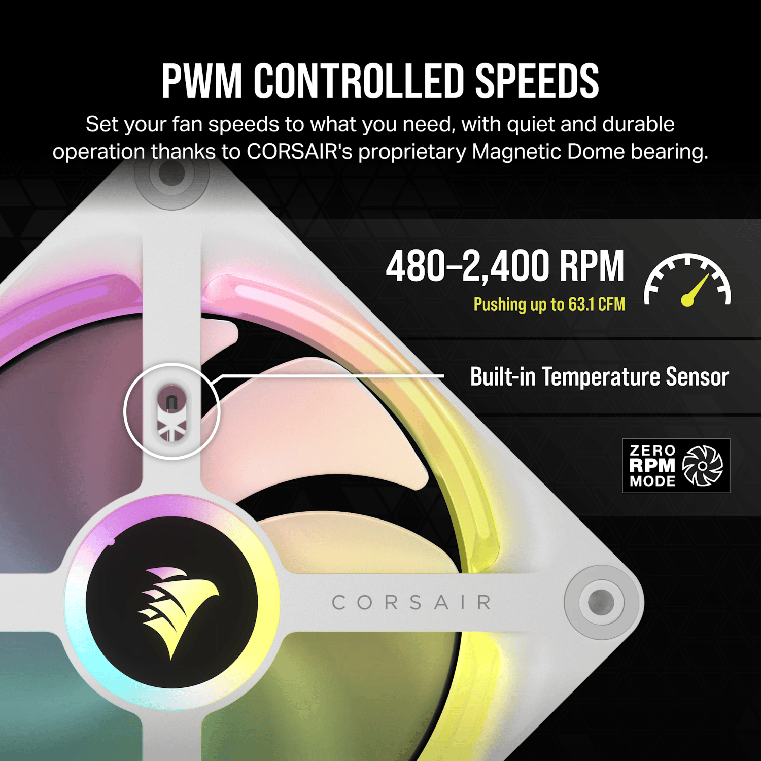 Corsair iCUE LINK QX120 RGB 120mm PWM PC Fan Expansion Kit - White 5
