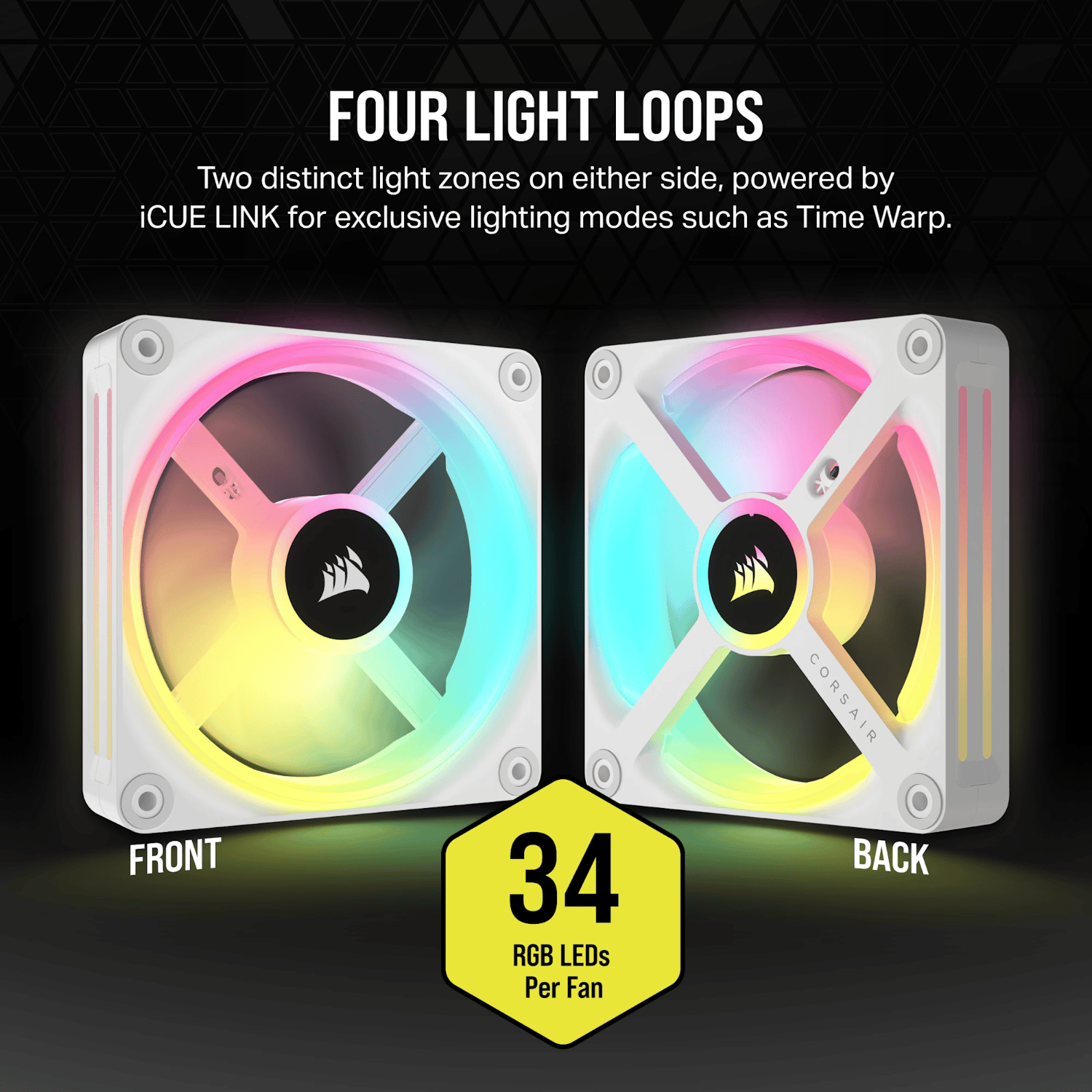 Corsair iCUE LINK QX120 RGB 120mm PWM PC Fan Expansion Kit - White 6