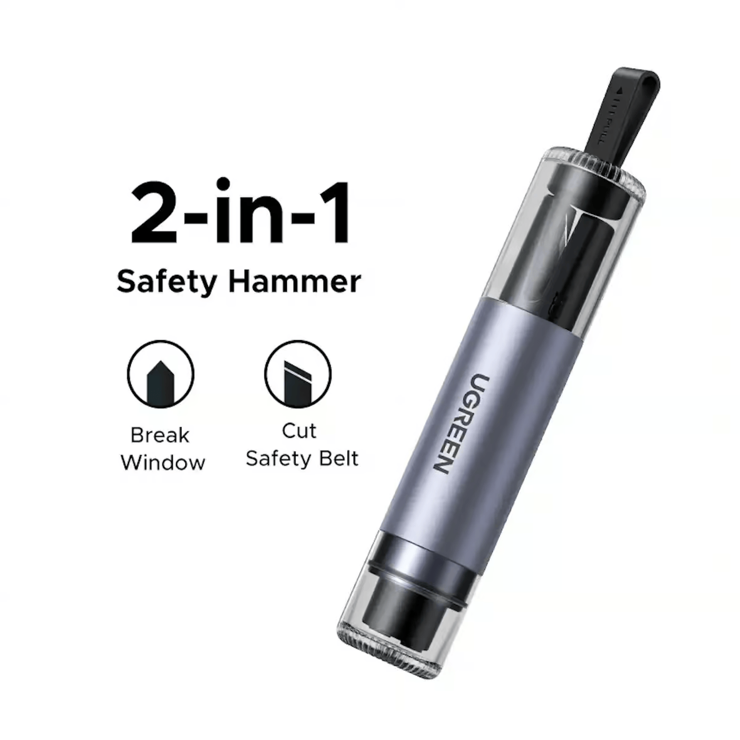 UGREEN 2-in-1 Car Window Breaker and Safety Belt Cutter 2