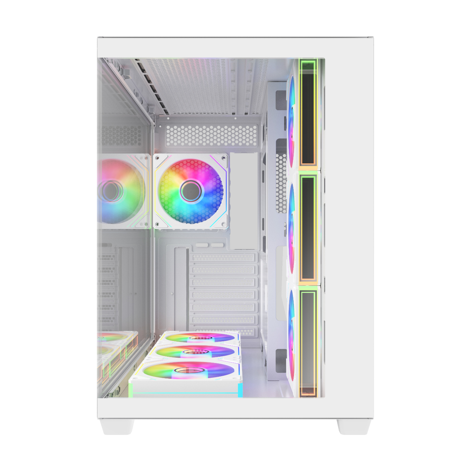 FSP M341 ATX Dual Chamber Mid Tower Gaming Chassis - White 2