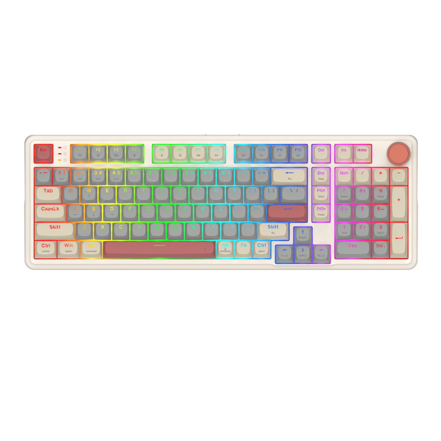 Redragon EISA 100 Retro RGB Wireless Mechanical Keyboard - Cream/Grey 2