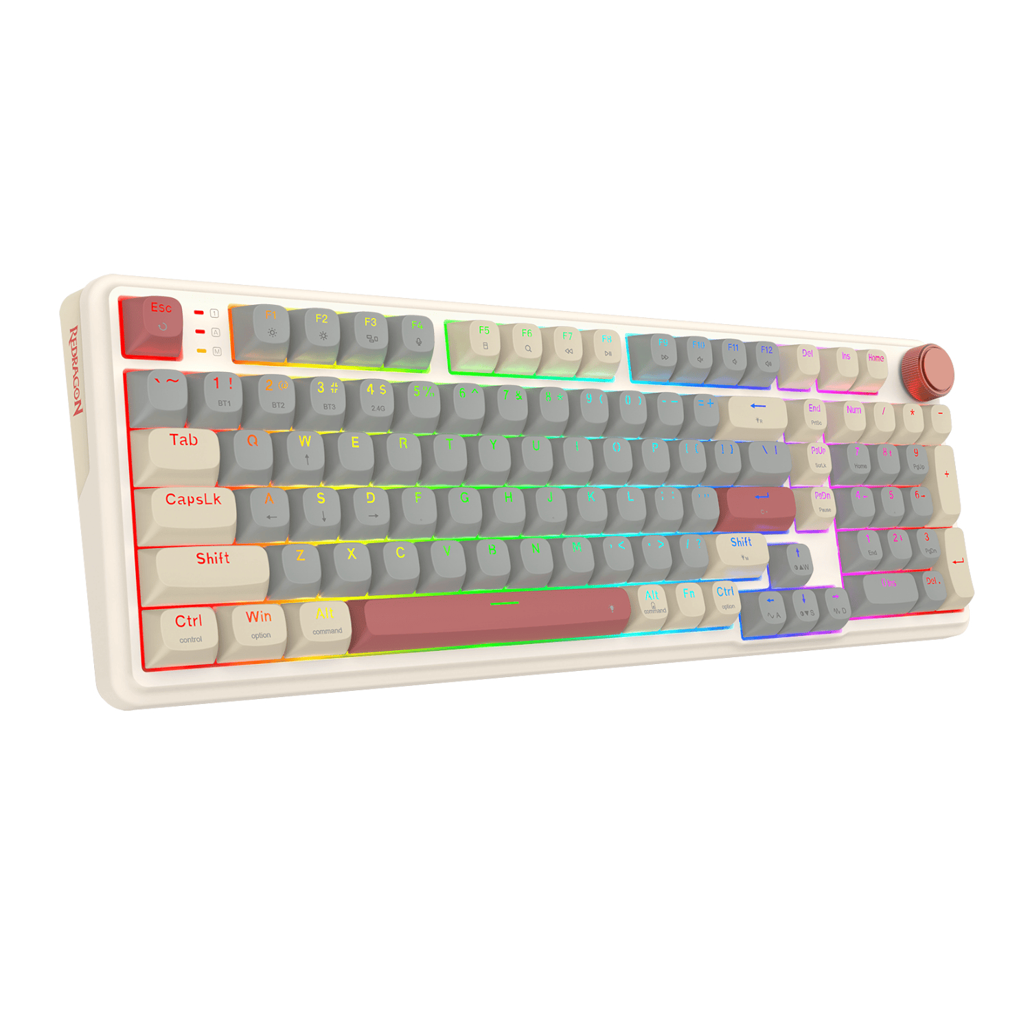 Redragon EISA 100 Retro RGB Wireless Mechanical Keyboard - Cream/Grey 3