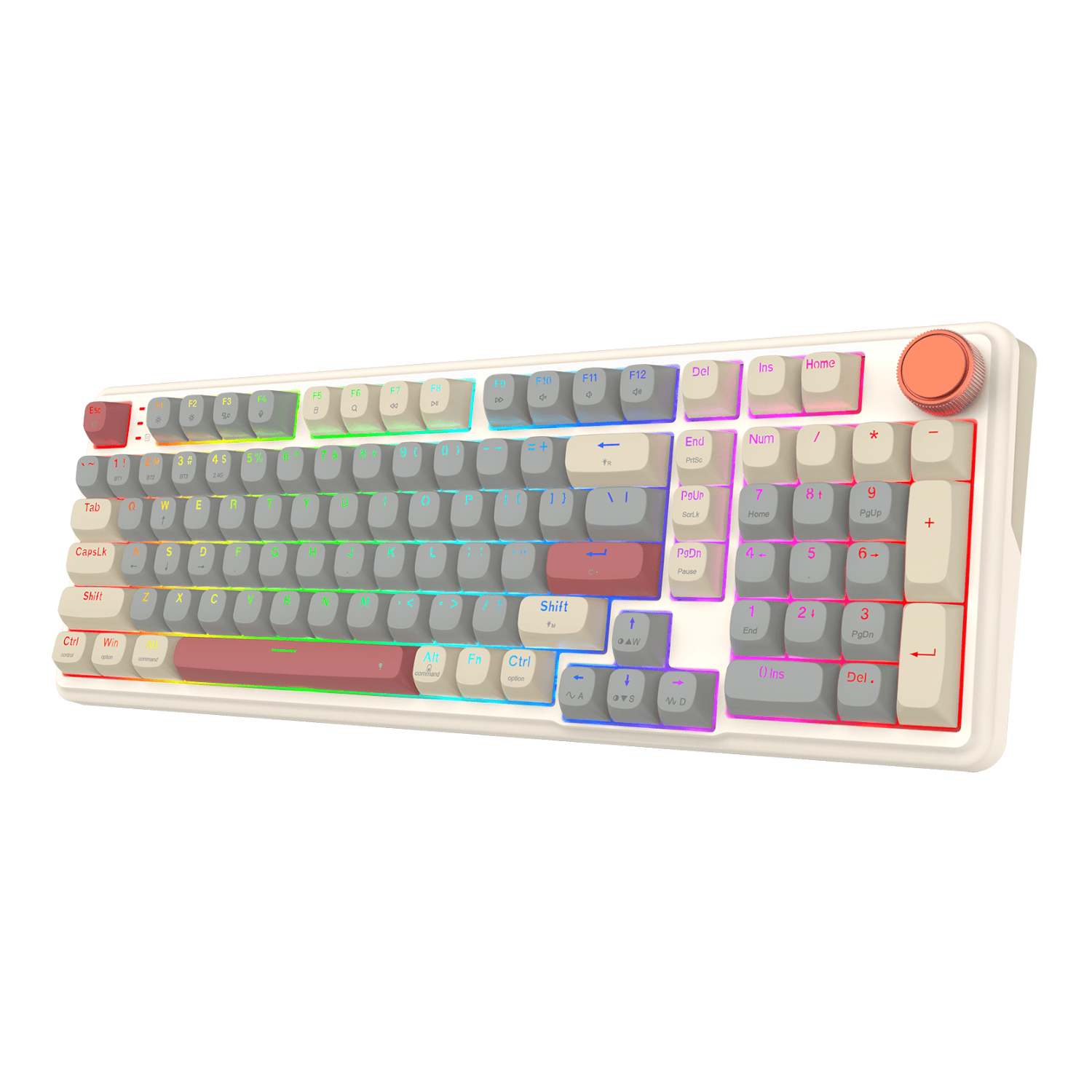 Redragon EISA 100 Retro RGB Wireless Mechanical Keyboard - Cream/Grey 4