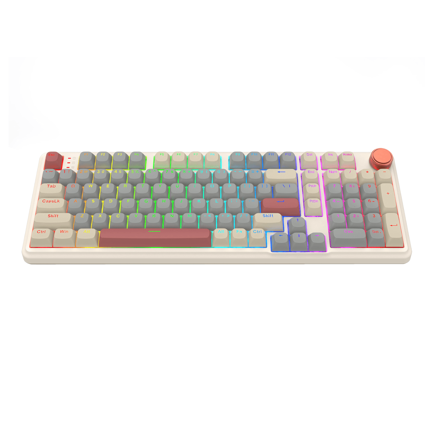 Redragon EISA 100 Retro RGB Wireless Mechanical Keyboard - Cream/Grey 5