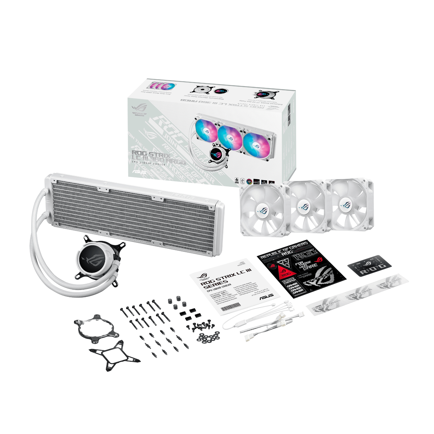 ASUS ROG Strix LC III 360mm ARGB White Edition Liquid CPU Cooler 6