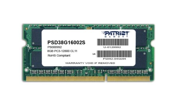 Patriot SL 8GB 1600MHz DDR3 SO-Dimm DS Memory